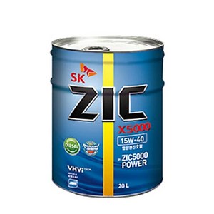 sk zic 지크 X5000 15w40 20L 디젤엔진오일, 1개