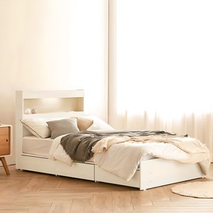 동서가구 이즈 카이 1단 3서랍 LED 수납침대 프레임 단품 방문설치