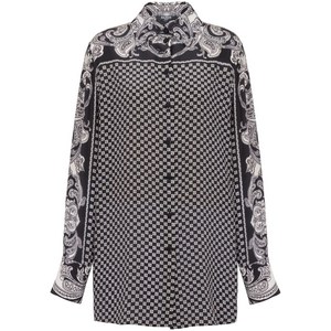 발망 페이즐리 프린트 실크 셔츠