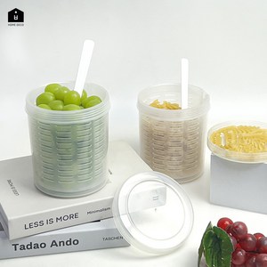 HOME DECO 물쏙쏙 과일 도시락 밀폐용기 포크포함), 1통, 투명