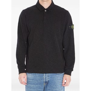 스톤 아일랜드 배지 디테일 폴로 셔츠, 블랙계열, Standard S(KR 90)