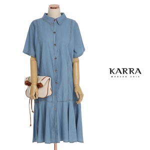 카라 KARRA 밑단프릴데님셔츠원피스 A3F0841