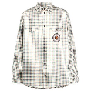 겐조 체크 로고 패치 셔츠