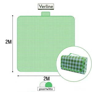 버라인 한강 캠핑 야외 접이식 대형 방수 돗자리 피크닉매트, 화이트+그린