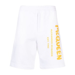 알렉산더맥퀸 로고 프린트 반바지, 화이트계열, Standard L