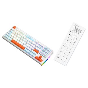 AULA F87 Pro 3모드 기계식 키보드 + FDUCE UV 전사 한글 키보드 스티커