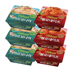 롯데 쉐푸드 까르보나라 3개+볼로네이즈 3개 기획 파스타 크림 토마토 바질향 즉석요리, 6개, 220g