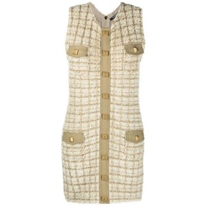 발망 민소매 트위드 드레스, 베이지계열, France 40(KR 66)