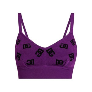 돌체앤가바나 로고 모티프 크롭 탑