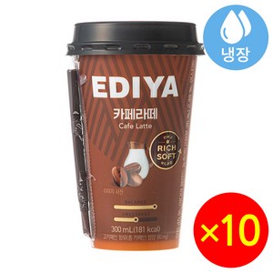 이디야 컵커피 카페라떼, 300ml, 10개