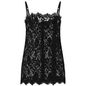 돌체앤가바나 레이스 스퀘어 넥 캐미솔 탑, 블랙계열, Italy 48(KR 77)
