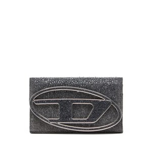 디젤 1DR 크리스털 장식 데님 지갑