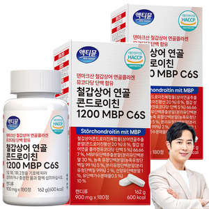 철갑상어 연골 콘드로이친 1200 MBP C6S 6형 저분자 식약청 HACCP 액티뮨, 180정, 2개