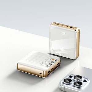 보조배터리 27000mAh 대용량 66W 초고속 충전 디지털 디스플레이 초경량 내장 4개 케이블 고급 유리 광택 마감 기내 반입 가능 다양한 색상 가능 여행을 함께 떠나요