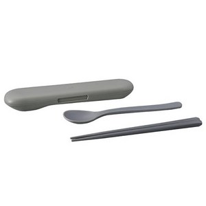 조지루시 도시락 수저세트 FCAA01-HM, 클라우드그레이, 스푼18.5cm+젓..., 1개