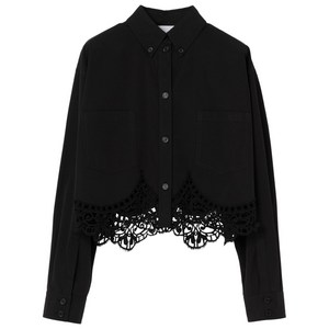 버버리 마크라메 크롭 셔츠, 블랙계열, UK 6(KR 44-55)