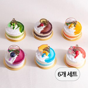 [데코봉봉] 미니 과일 케이크 모형 6개 세트 원형 생크림 미니어처 케익