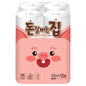 돈잘버는집 천연펄프 3겹 롤화장지
