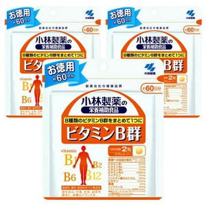 고바야시 영양 보조 식품 비타민 B군 타블렛, 120정, 3개