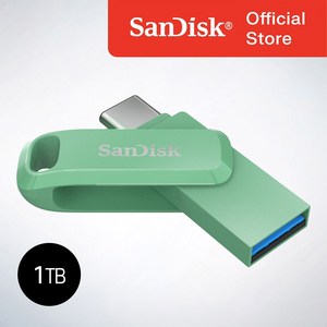 샌디스크 공식인증정품 USB 메모리 Ultra Dual Go 울트라 듀얼 고 Type-C OTG USB 3.2 SDDDC3 1TB 압생트그린