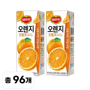 델몬트 드링크 오렌지, 190ml, 96개