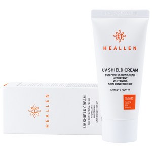 힐렌 선크림 UV 쉴드 비건 50ml 눈시림없는 백탁없는 수분 썬크림 선블록 자외선차단제, 1개