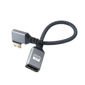 컴스 HDMI F to Mini HDMI M 4K 60Hz UHD 꺾임형 변환 케이블