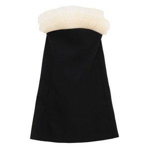 셀린느 러플 디테일 스트랩리스 드레스