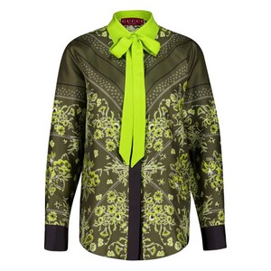 구찌 플로럴 반다나 실크 셔츠