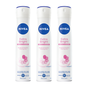니베아 데오드라트 스프레이 엑스트라 브라이트, 200ml, 3개