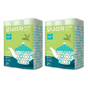 모나리자 녹차가 좋은 천연펄프 3겹 고급롤화장지, 25m, 30롤, 2개