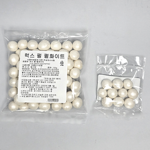 럭스펄 펄화이트 식용진주 구슬 장식초콜릿 데코레이션 소포장, 1개, 100g