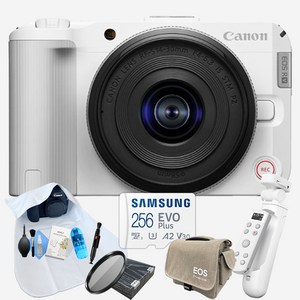 캐논 EOS R50 V 화이트 +14-30 KIT + 아이리버 정품 OLED 무선 슈팅그립 포함 9종 크리에이터 패키지 256GB