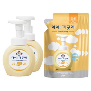 아이깨끗해 항균 폼 핸드솝 순 보송보송 파우더향 용기 250ml 2p + 리필 200ml 3p 세트, 1.1L, 1개