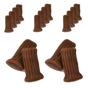 리빙선생 논슬립 소음방지 의자발커버, 브라운, 3 x 10 cm, 16개