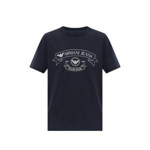 엠포리오아르마니 로고 티셔츠, 블루계열+화이트계열, Standard L(KR 77)
