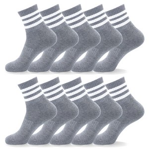 여성용 삼선 중목 스포츠 양말 10켤레, 여성(230~255..., 그레이, 10개