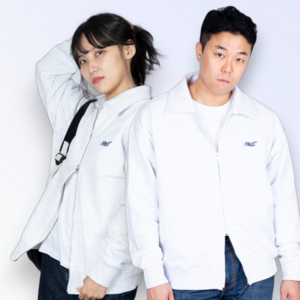 MACCI 남여공용 오버핏 후드집업 OR 카라 집업 / 유니섹스 투웨이 지퍼 자수 로고 기모 안감 데일리 아우터 (후드OR카라 중 택1)