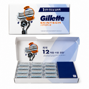질레트 정품 스킨텍 면도날, 12개입, 1개