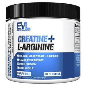 EVLUTIONNUTRITION 크레아틴 플러스 L 아르기닌 언플레이버드