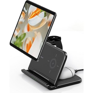 SwanScout 705S 갤럭시 Z폴드 전용 3in1 무선충전기 워치+이어폰 동시충전 Z플립 시리즈 호환