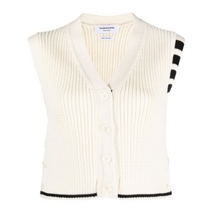 톰 브라운 4 바 스트라이프 인타르시아 니트 베스트, 화이트계열, Italy 40(KR 55)