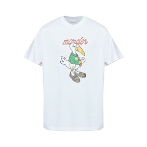 몽클레르 버드 프린트 코튼 티셔츠, 화이트계열, Standard S(KR 92-175)