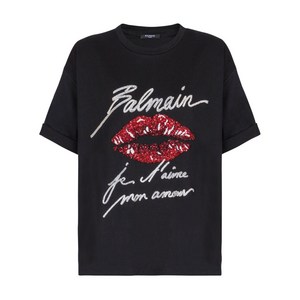 발망 키스 프린트 반소매 티셔츠