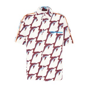 구찌 비즈 트리밍 프린트 셔츠, 화이트계열+레드계열, Italy 52(KR 120)
