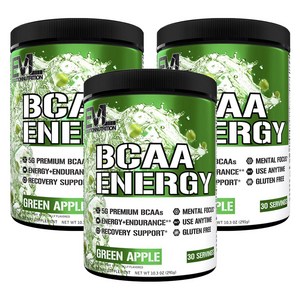 EVLUTIONNUTRITION BCAA 에너지 그린 애플 맛, 3개, 291g