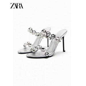 ZARA 자라 디테일 비닐 글리터 스트랩샌들