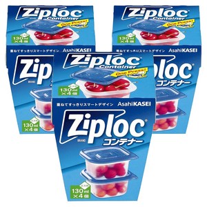 지퍼락 컨테이너 냉장고정리용기 정사각형 130ml, 130ml, 3개