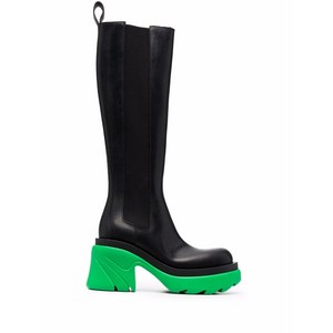 보테가 베네타 플래시 하이 첼시 부츠, Europe 37(KR 240), 블랙계열+그린계열
