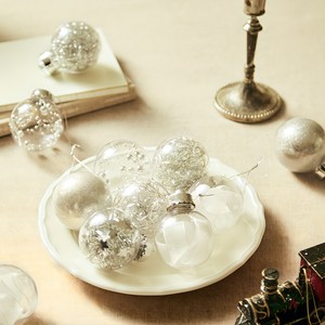 크리스마스 오너먼트볼 트리장식 투명 장식 15P 세트, 실버, 6cm, 6cm, 1세트
